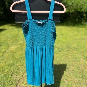 Teal Smocked Dress / Swim Cover-up